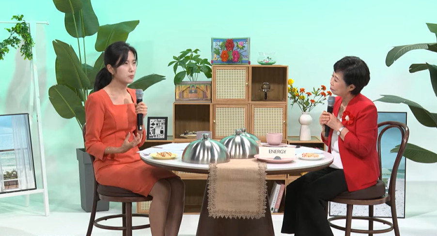 오행자, 방송 프로그램 'Culture Crunch' 녹화 현장 — 오행자 제공