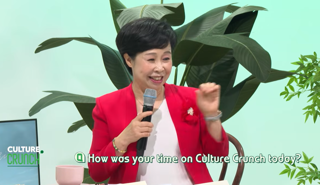 오행자, 방송 프로그램 'Culture Crunch' 녹화 현장 — 오행자 제공