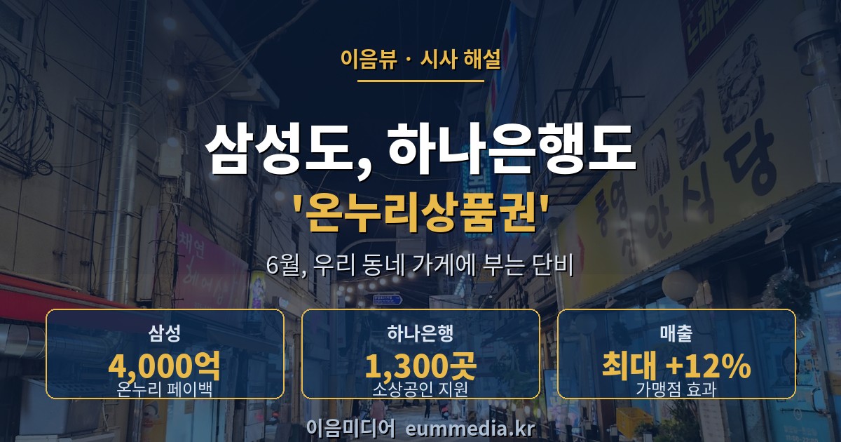 삼성도, 하나은행도 '온누리상품권' — 6월, 우리 동네 가게에 부는 단비